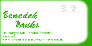 benedek mauks business card